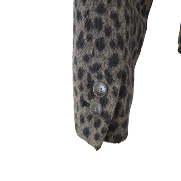 Loft Wool Blend Leopard Print One Button Blazer Jacket Size 2 - Picture 6 of 6